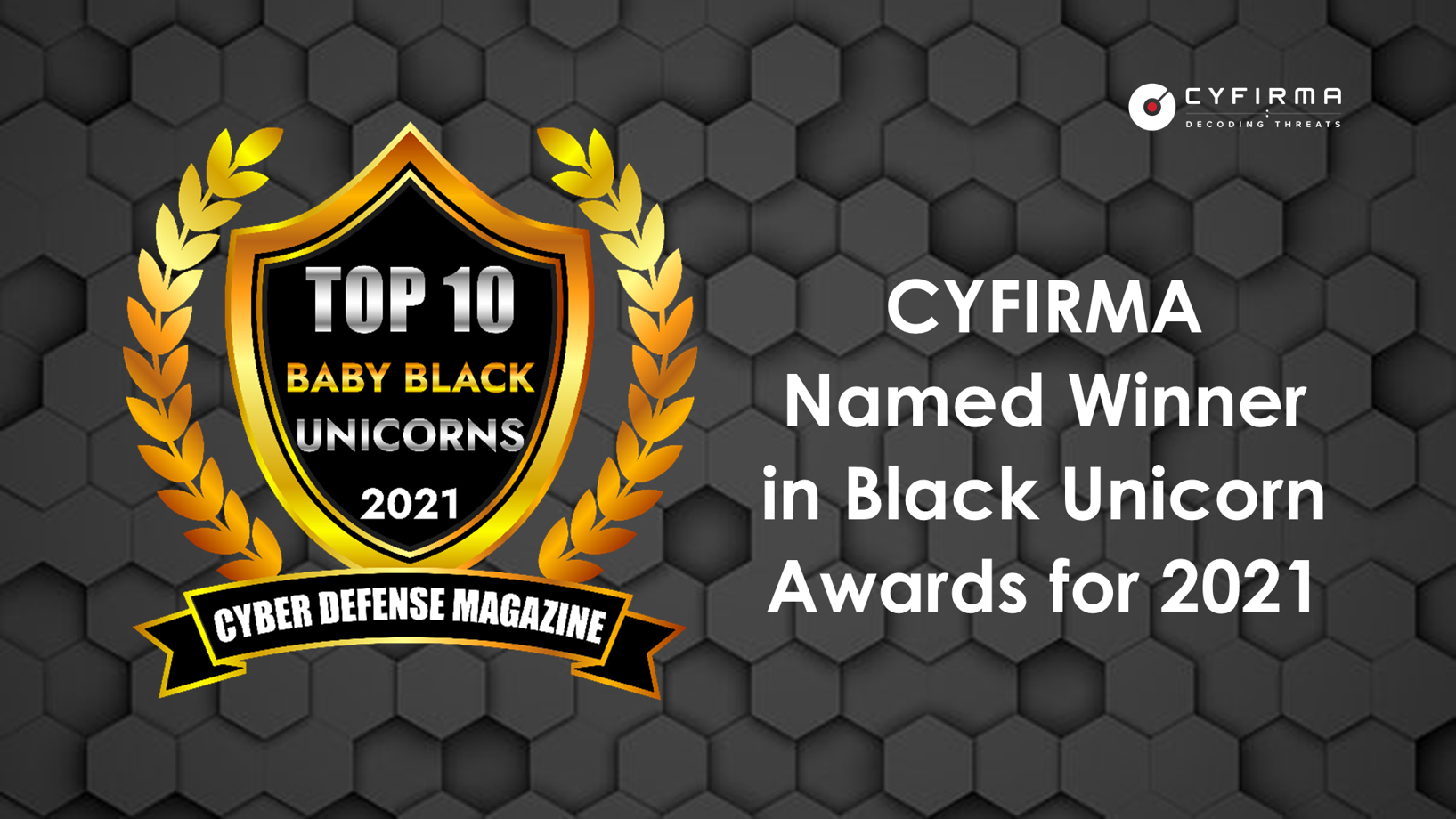 CYFIRMA Named Winner in Black Unicorn Awards for 2021